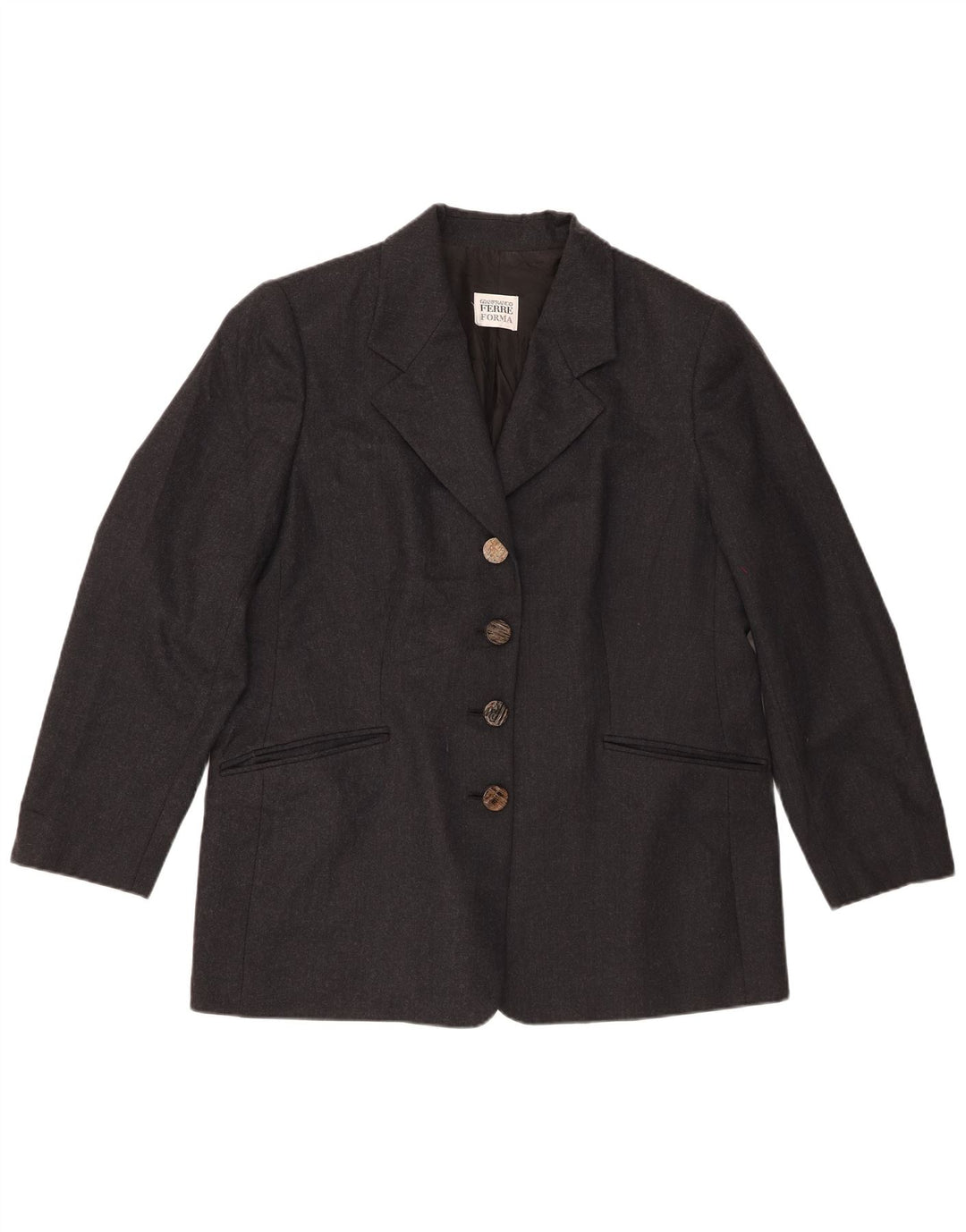 Ferre Chaqueta Blazer de 4 Botones para Mujer UK 20 2XL Gris Moteado