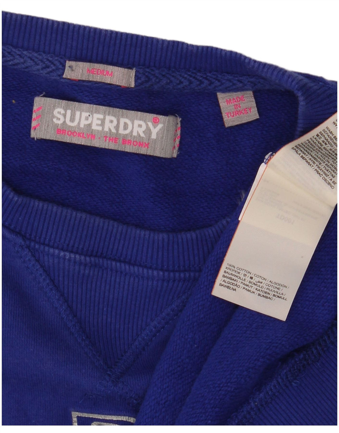 Superdry Mujer Oversize Graphic Sudadera Jumper UK 44 Azul Medio