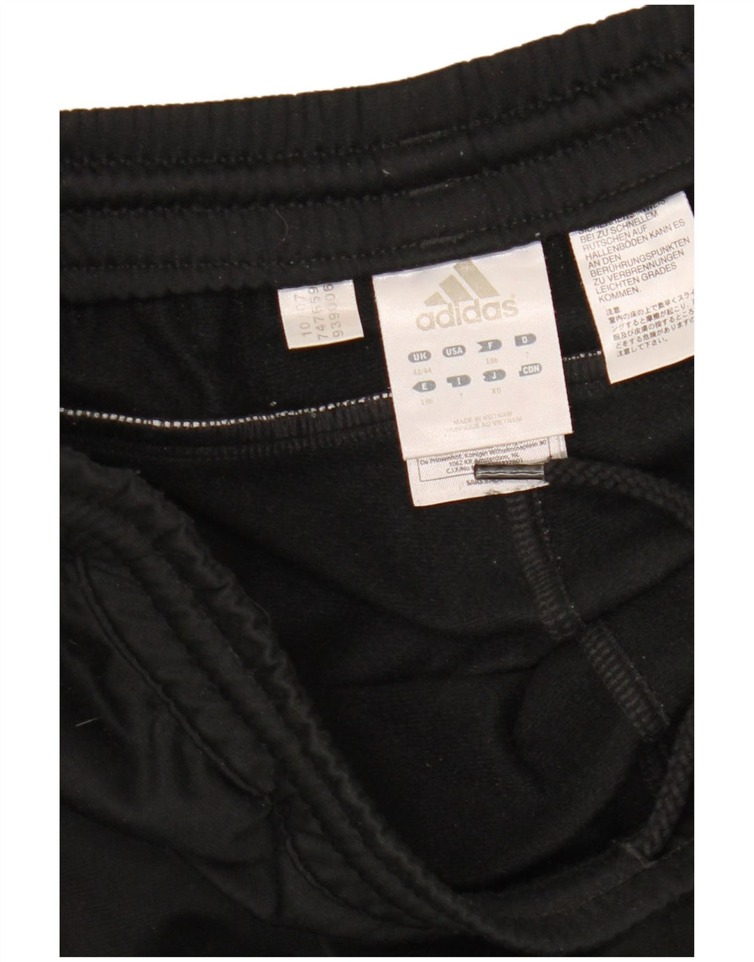 ADIDAS Pantalones de chándal para hombre UK 42/44 Large Negro Poliéster