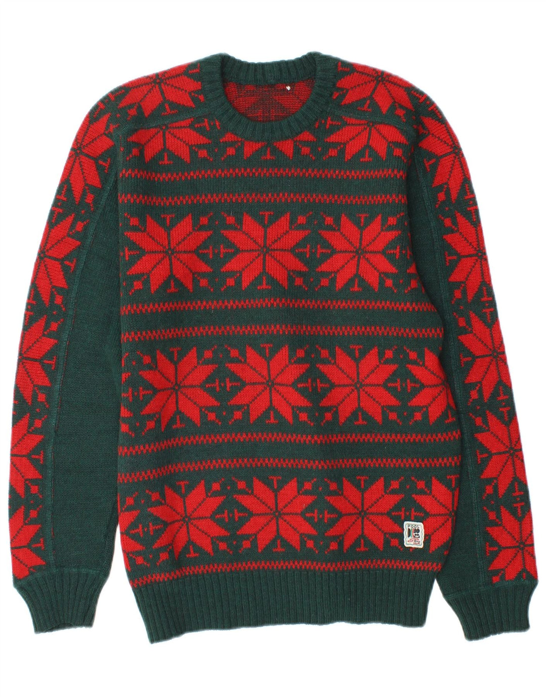 Silvy Hombre Jersey Con Cuello Redondo Jersey Verde Medio Fair Isle