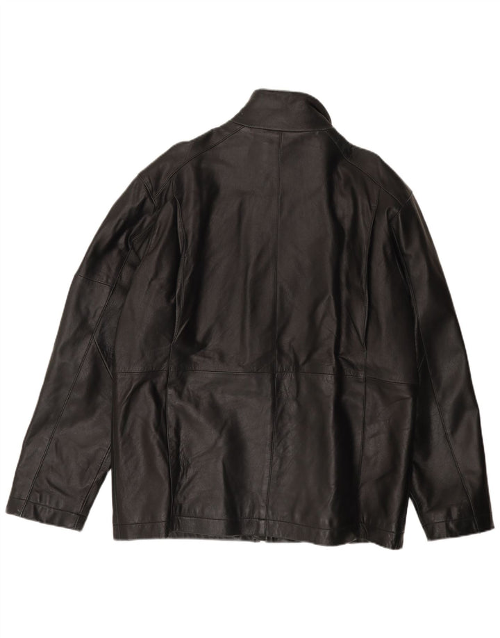 HELIUM Chaqueta de cuero para hombre ES 42 XL Cuero negro