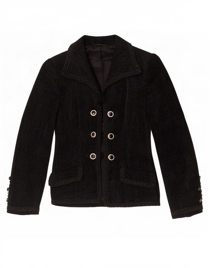 Ralph - Chaqueta tipo blazer con doble botonadura para mujer, talla 8, color negro