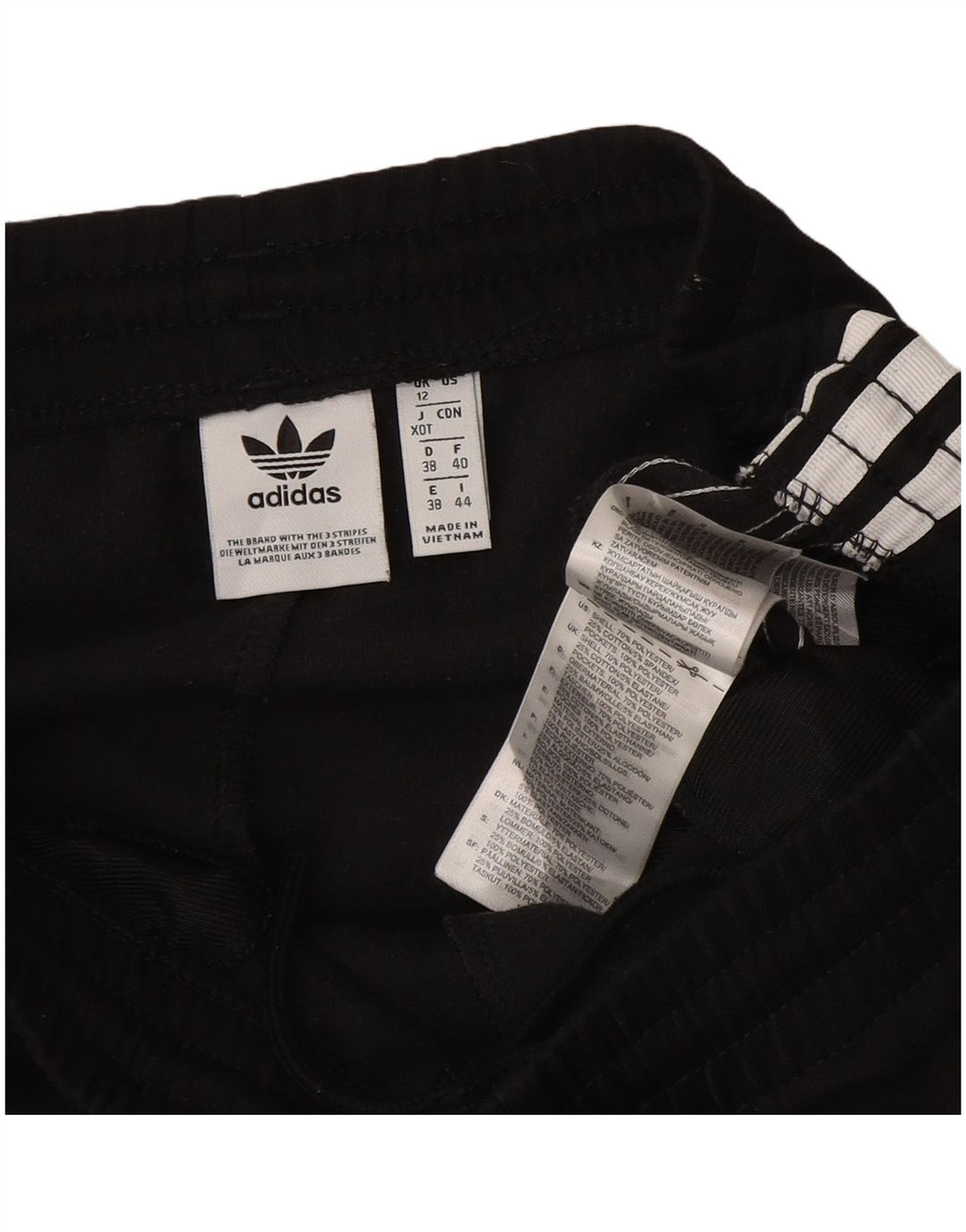 Adidas Pantalones de chándal para mujer UK 12 Medium Negro Poliéster