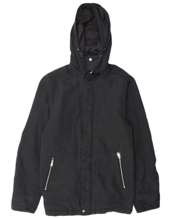 Chaqueta cortavientos con capucha Reiss para hombre UK 38 Medium Black Cotton