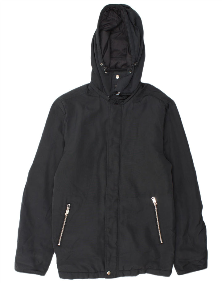 Chaqueta cortavientos con capucha Reiss para hombre UK 38 Medium Black Cotton