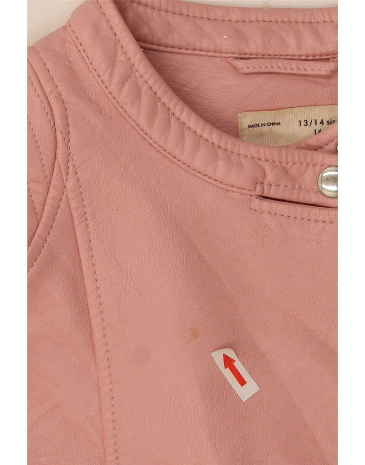 Zara Cazadora Niña Polipiel 13-14 Años Rosa Poliéster
