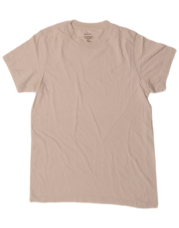 CALVIN KLEIN Camiseta para hombre Top Small Off White Cotton