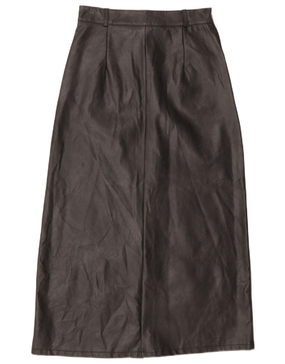 Falda vintage de piel sintética para mujer pequeña W26 poliuretano negro