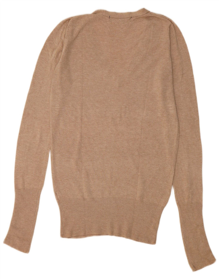Zara Mujer Jersey con Cuello en V Jersey UK 10 Small Beige