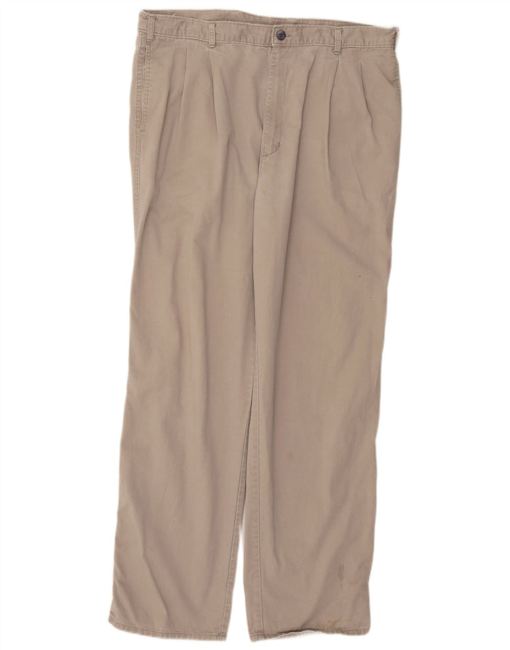 Dockers Pantalón chino con pinzas para hombre W38 L32 Beige