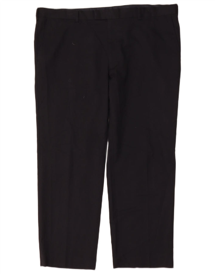 Marks & Spencer Pantalón de traje regular recto para hombre W42 L29 Azul marino