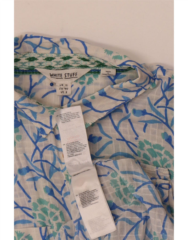 Camisa de manga corta para mujer de White Stuff, talla mediana, de algodón floral