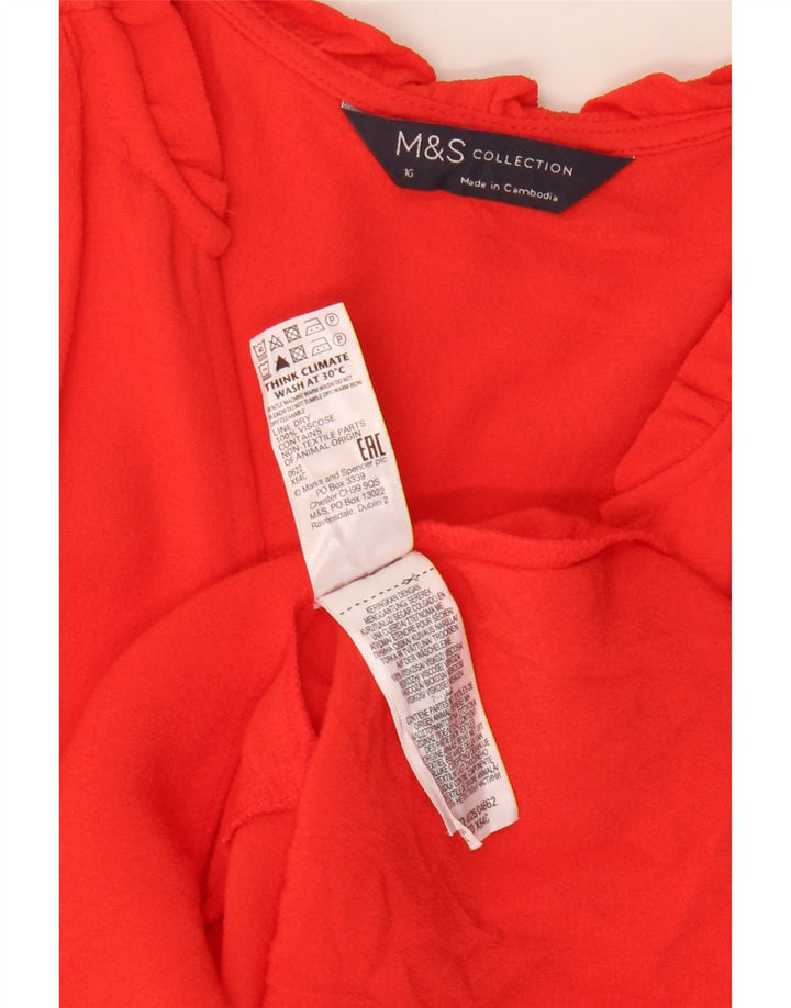 Marks & Spencer Vestido recto extragrande de manga larga para mujer UK 46 Grande Rojo