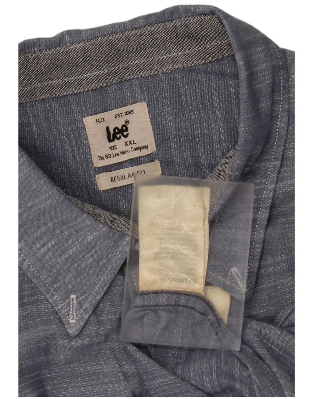 LEE Camisa de Manga Corta Regular Fit para Hombre 2XL Algodón Azul