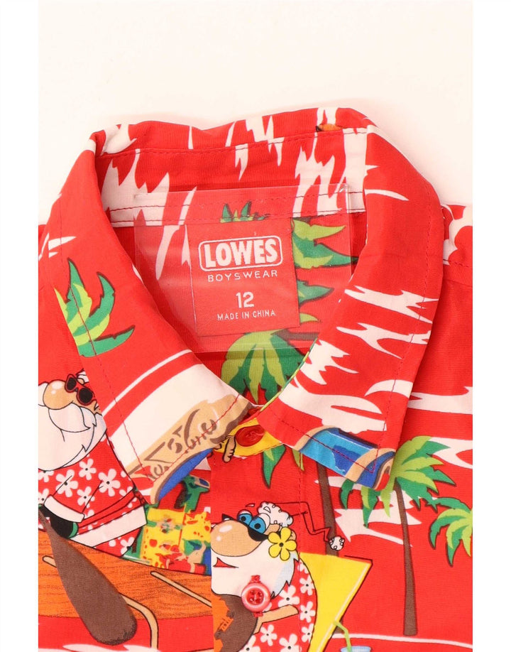 Lowes Camisa de manga corta con estampado abstracto para niños 11-12 años Rojo hawaiano