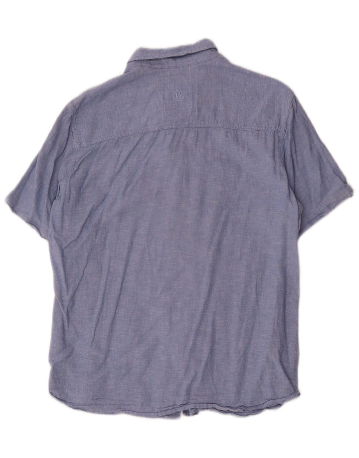 Camisa de manga corta para hombre Fat Face Algodón azul medio