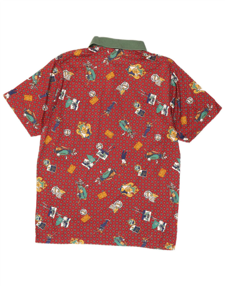 DALMINE Polo con estampado abstracto para hombre IT 48 Medium Granate Spotted