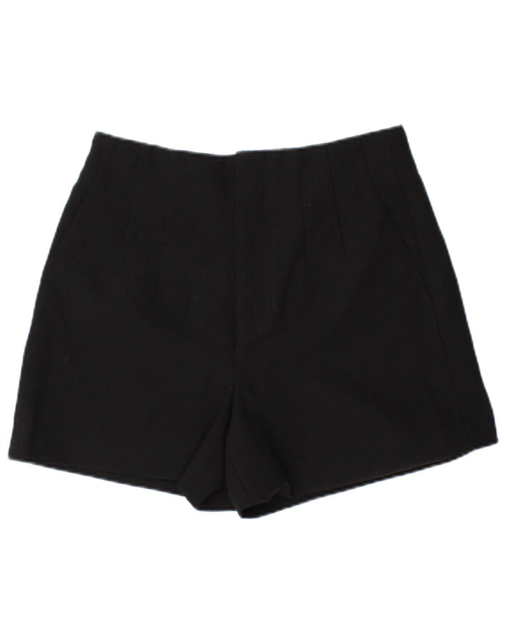 Zara Mujer Chino Shorts Medium W28 Poliéster Negro