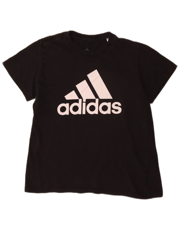 Adidas Camiseta Gráfica Mujer Top UK 20/22 XL Negro Algodón