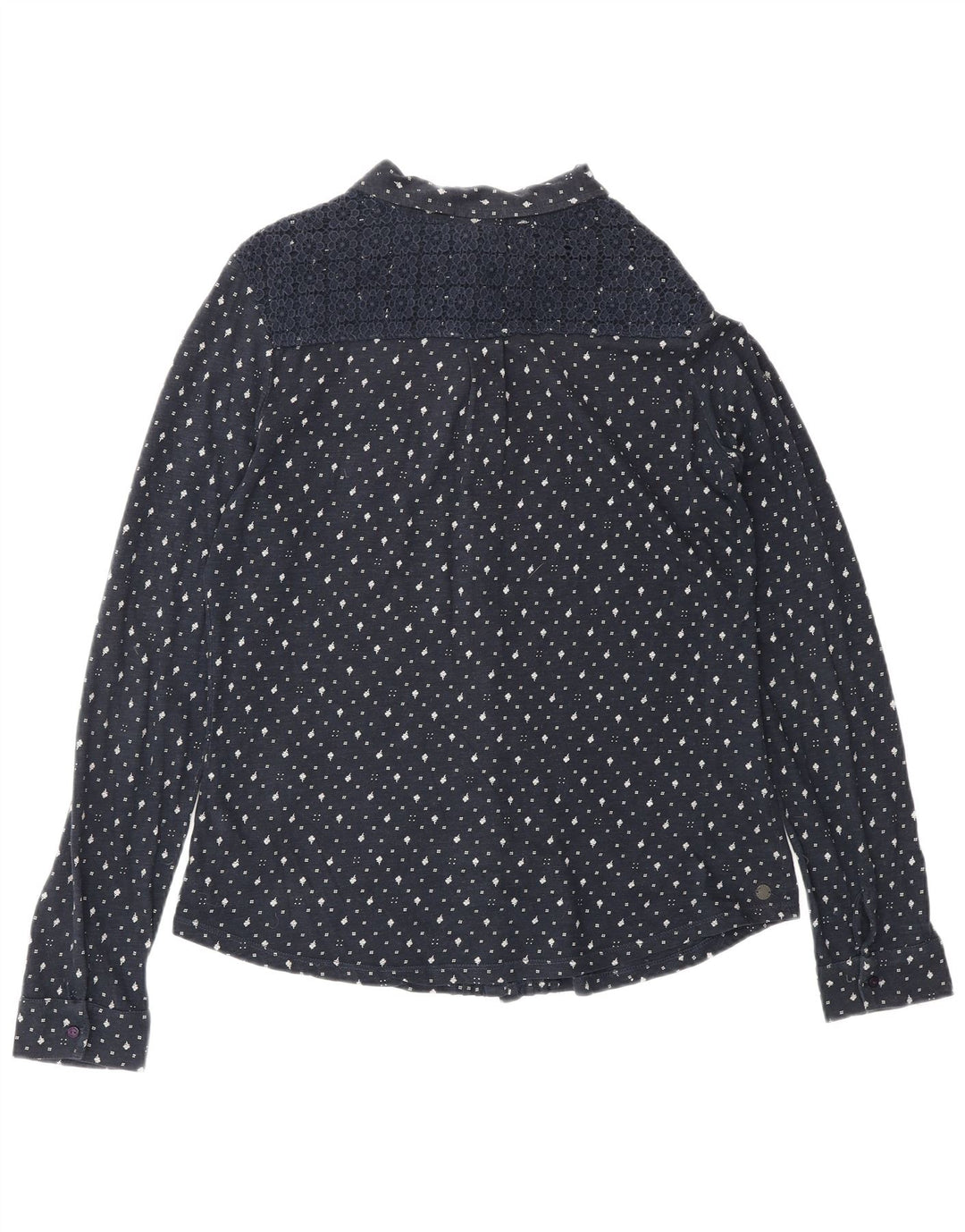 FAT FACE Blusa camisera para mujer UK 40 Mediana Azul marino Floral Algodón