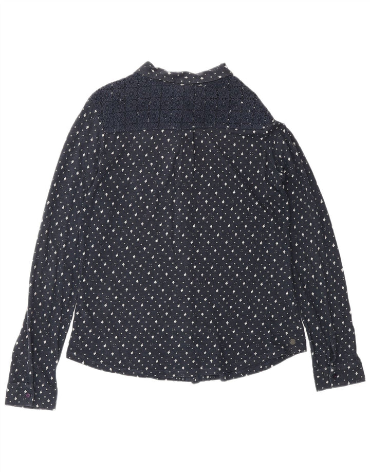 FAT FACE Blusa camisera para mujer UK 40 Mediana Azul marino Floral Algodón