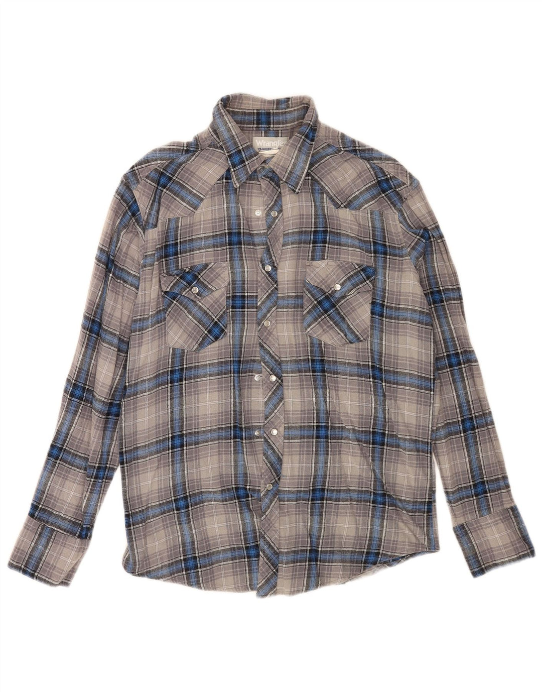 Wrangler Camisa De Franela Para Hombre Algodón A Cuadros Gris Grande