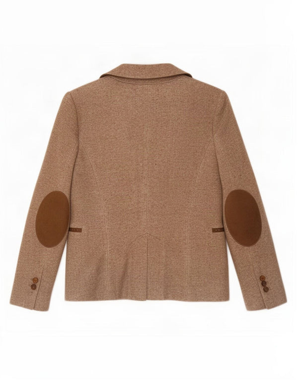 Zara Mujer Chaqueta Blazer De 1 Botón UK 10 Small Acetato Moteado Marrón