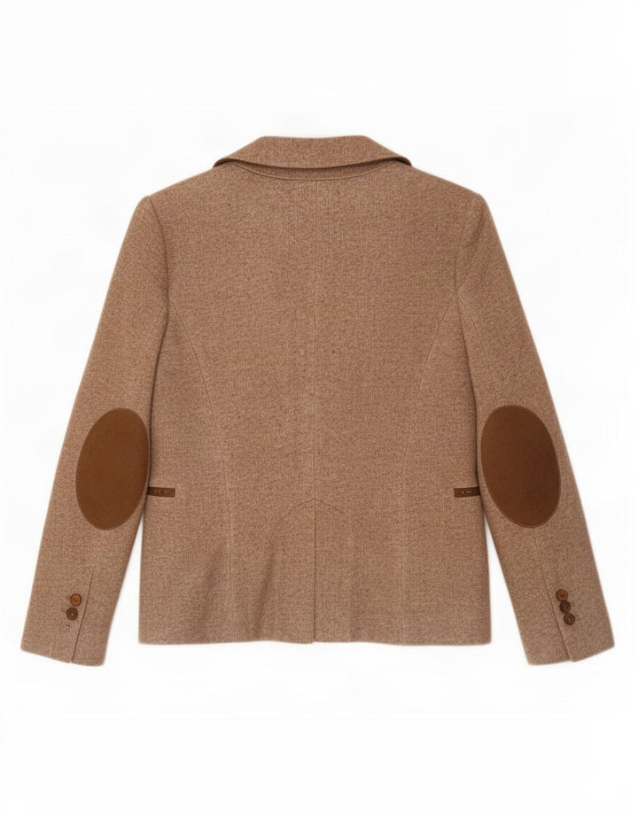 Zara Mujer Chaqueta Blazer De 1 Botón UK 10 Small Acetato Moteado Marrón