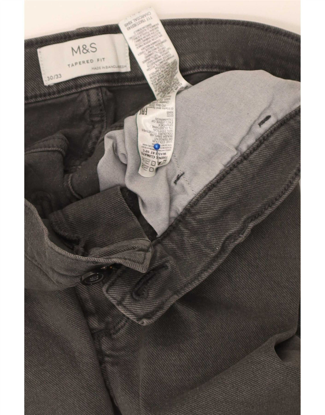Marks & Spencer Vaqueros cónicos para hombre W30 L33 Algodón gris
