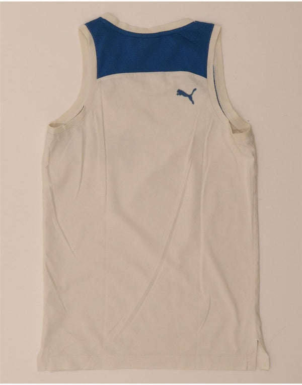 Puma Camiseta sin mangas estampada para hombre XS Blanco Colorblock