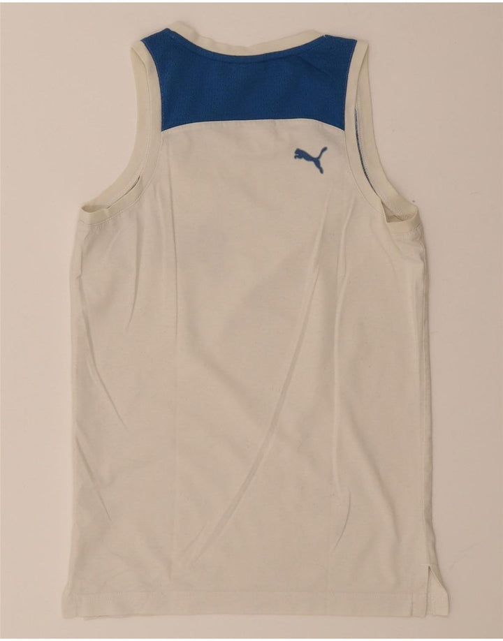 Puma Camiseta sin mangas estampada para hombre XS Blanco Colorblock