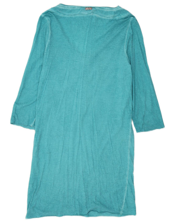 Diesel Vestido tipo camiseta de manga 3/4 para mujer UK 42 Medium Turquesa