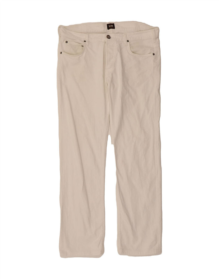 LEE Mens Powell Straight Jeans W34 L31 White Cotton Vintage Lee and Second-Hand Lee from Messina Hembry 