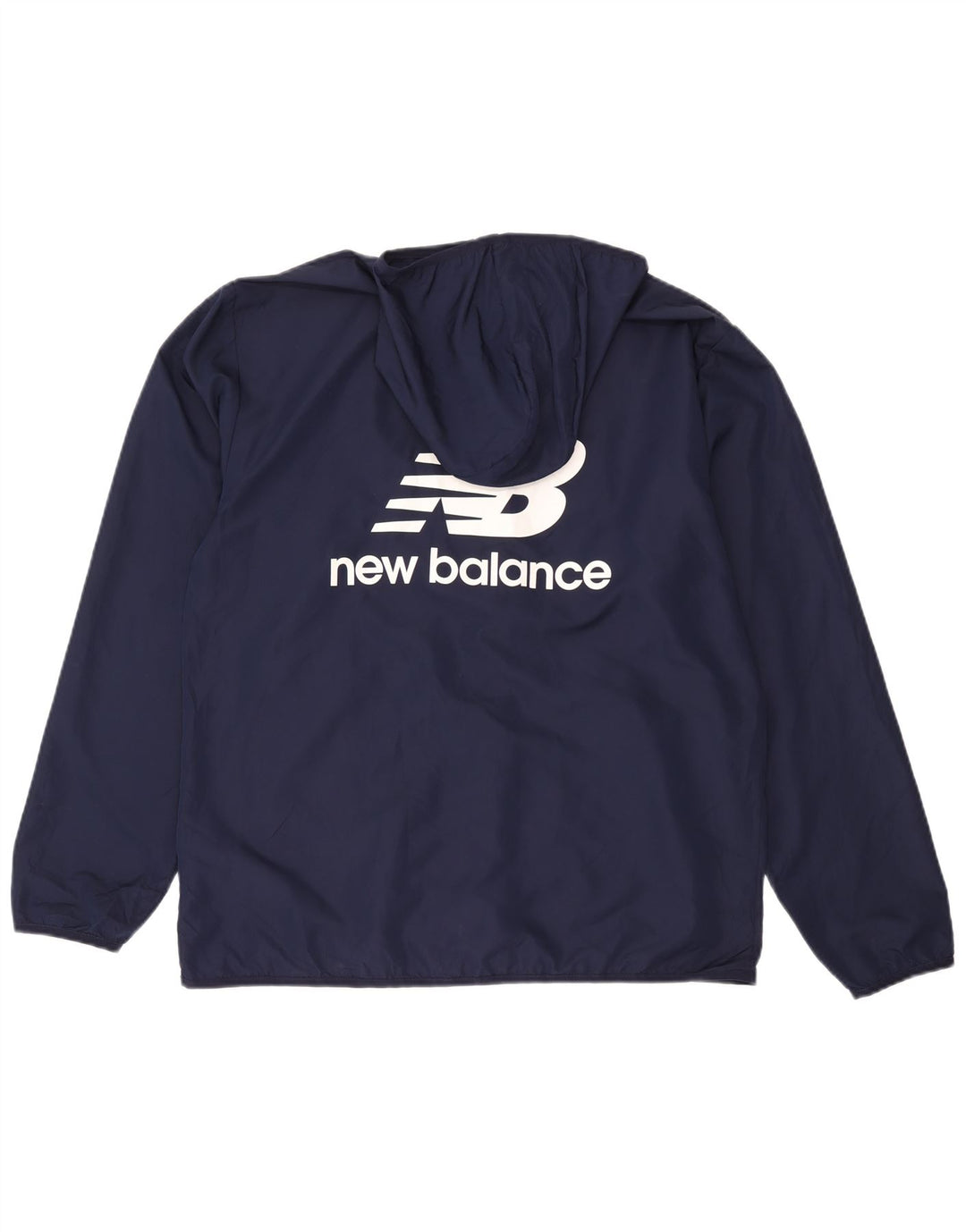 New Balance Chaqueta impermeable con capucha gráfica para hombre Poliéster azul marino grande