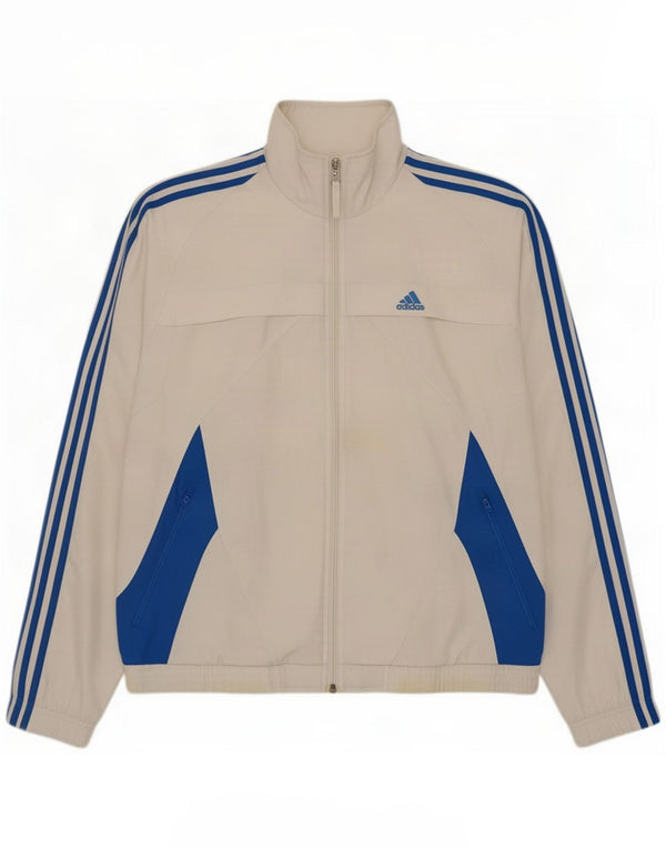 Adidas Hombre Chándal Top Chaqueta UK 36/38 Small Blanco Colorblock Poliéster