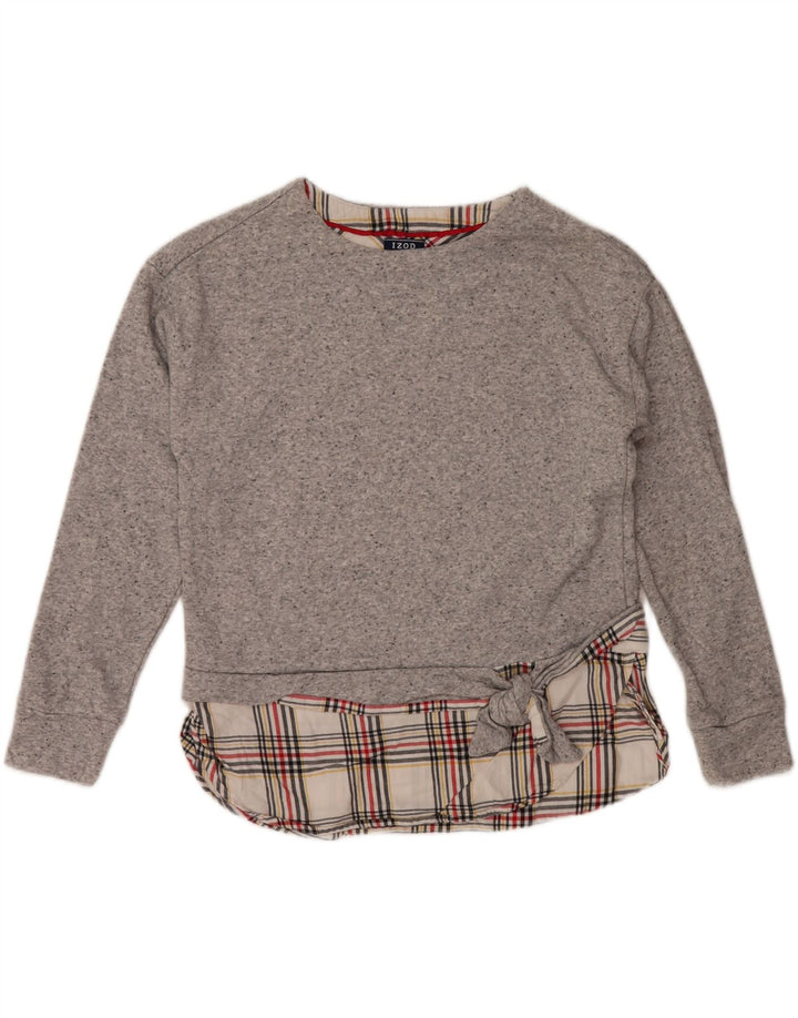 IZOD Womens Sweatshirt Jumper UK 10 Small Grey Flecked Cotton Vintage Izod and Second-Hand Izod from Messina Hembry 
