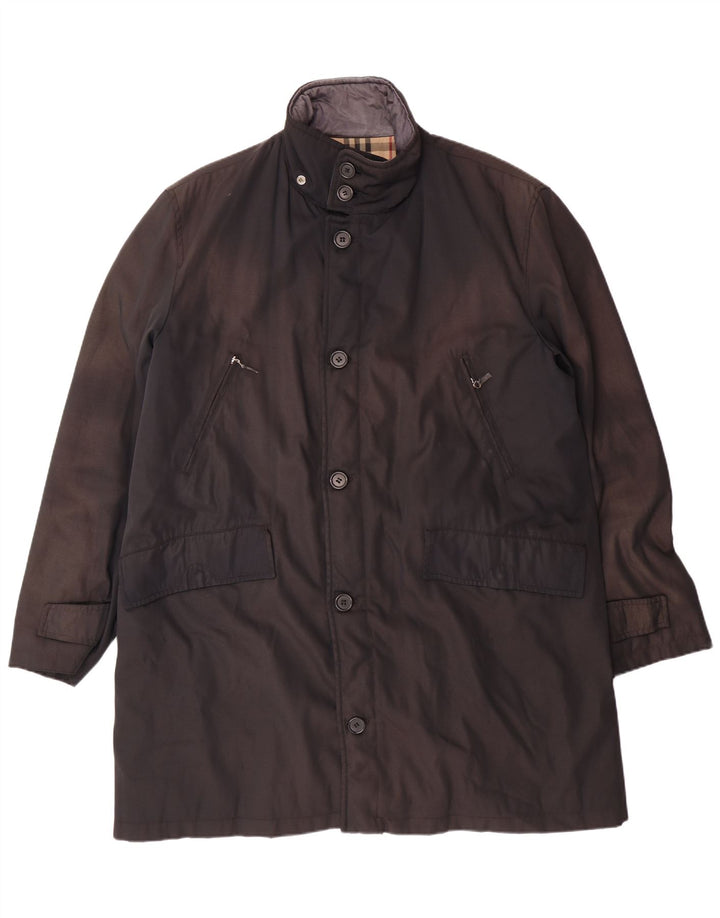 BURBERRY Abrigo para hombre UK 40 Grande Negro Poliamida Clásico