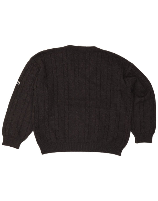 Navigare Jersey con Cuello en V para Hombre de Lana Gris Grande
