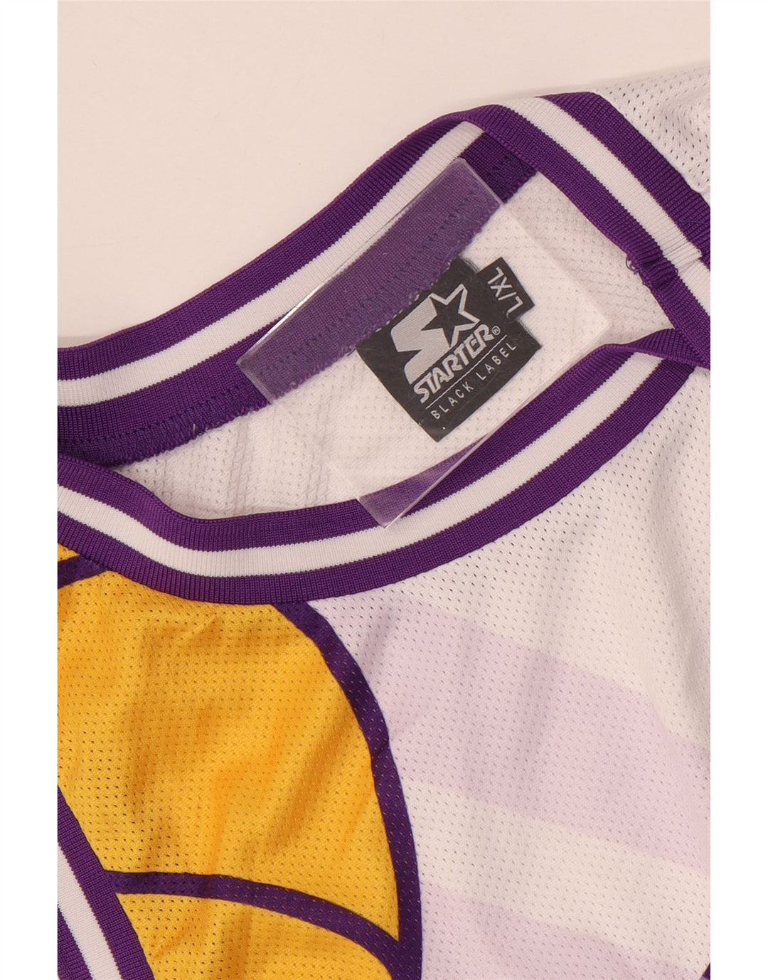 Starter Camiseta Sin Mangas Con Estampado De Hombre Grande Blanco Colorblock Poliéster