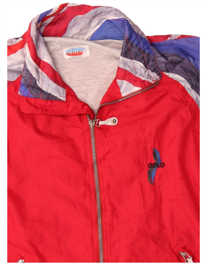 ODLO Chaqueta de chándal para hombre XL Rojo Colorblock
