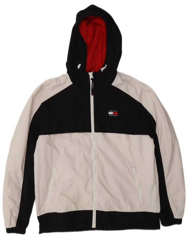 Tommy Hilfiger Chaqueta cortavientos para hombre UK 38 Medium White Colourblock