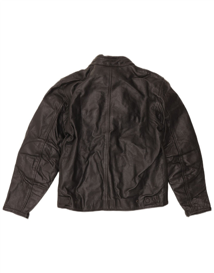 Vintage mujer cuero Racer chaqueta Reino Unido 16 grande negro