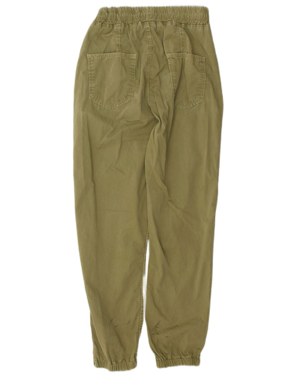 Zara Mujer Pantalones Joggers XS W24 L26 Caqui Algodón