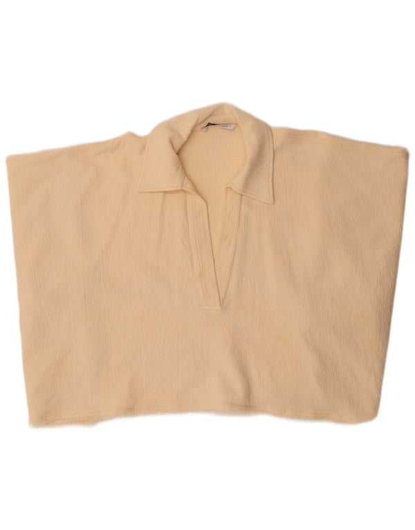 Zara Mujer Poncho Crop Top UK 44 Medio Beige