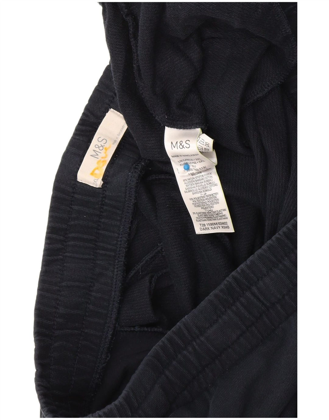 Marks & Spencer - Pantalón de chándal para hombre, talla 2XL, algodón azul marino