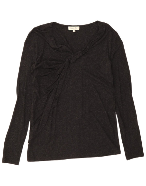 Massimo Dutti Top Mujer Manga Larga UK 42 Medium Negro