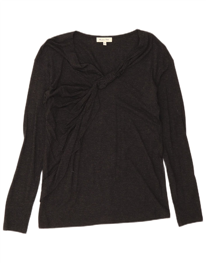 Massimo Dutti Top Mujer Manga Larga UK 42 Medium Negro