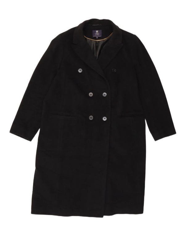Marks & Spencer Abrigo cruzado para mujer UK 20 2XL Lana negra