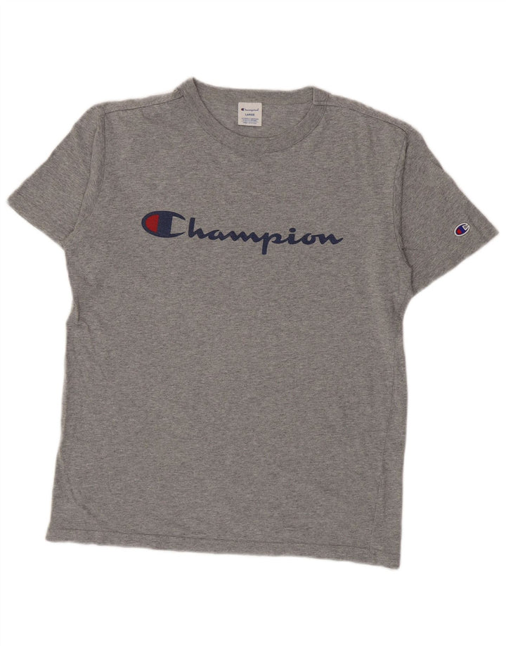 Champion Camiseta gráfica para hombre Top grande gris moteado