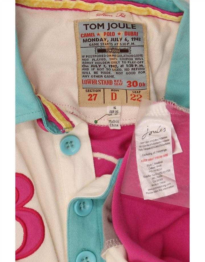 TOM JOULE Polo de rugby con gráfico Dubai para mujer, talla 40, talla grande, multicolor
